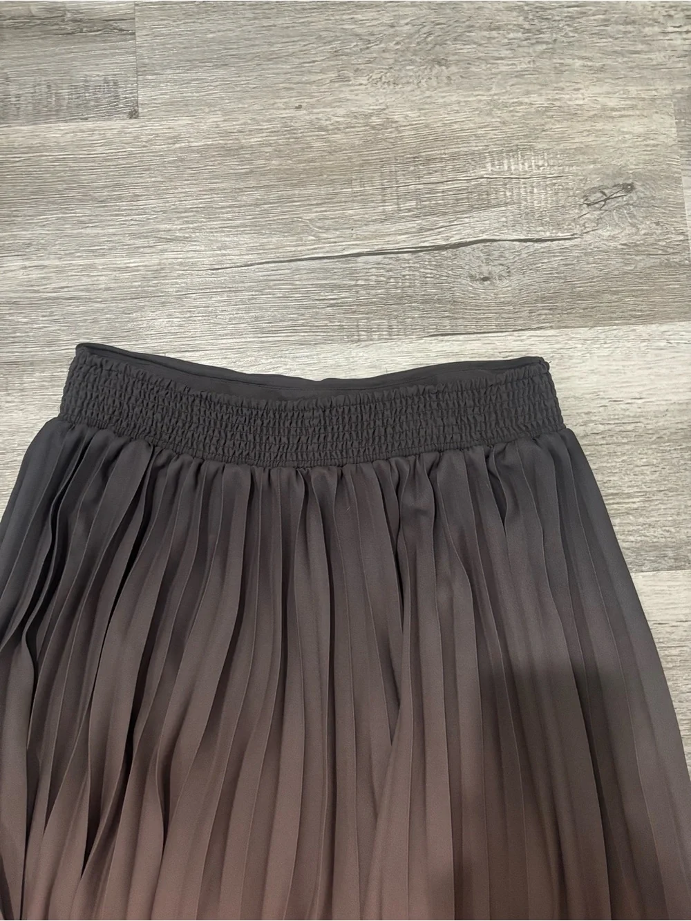 WD.NY Brown to Black Ombre Pleated Maxi Skirt